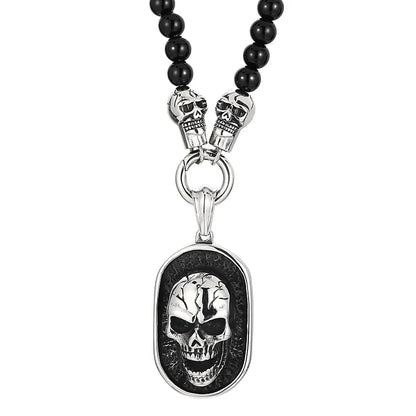 Rosary Beads Skull Pendant Necklace by RiderOut™