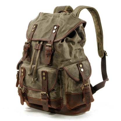 Outdoor Leather Canvas Backpack by RiderOut™