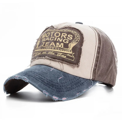 Motor Racing Motorcycle Washed Cotton Baseball Cap by RiderOut™