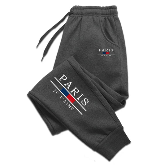 PARIS Letter Print Jogging Pants by RiderOut