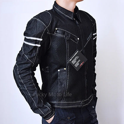 Breathable Denim Mesh Racing Riding Motorcycle Jacket by RiderOut