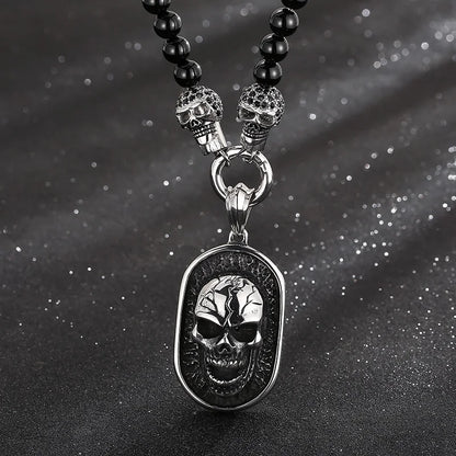 Rosary Beads Skull Pendant Necklace by RiderOut™