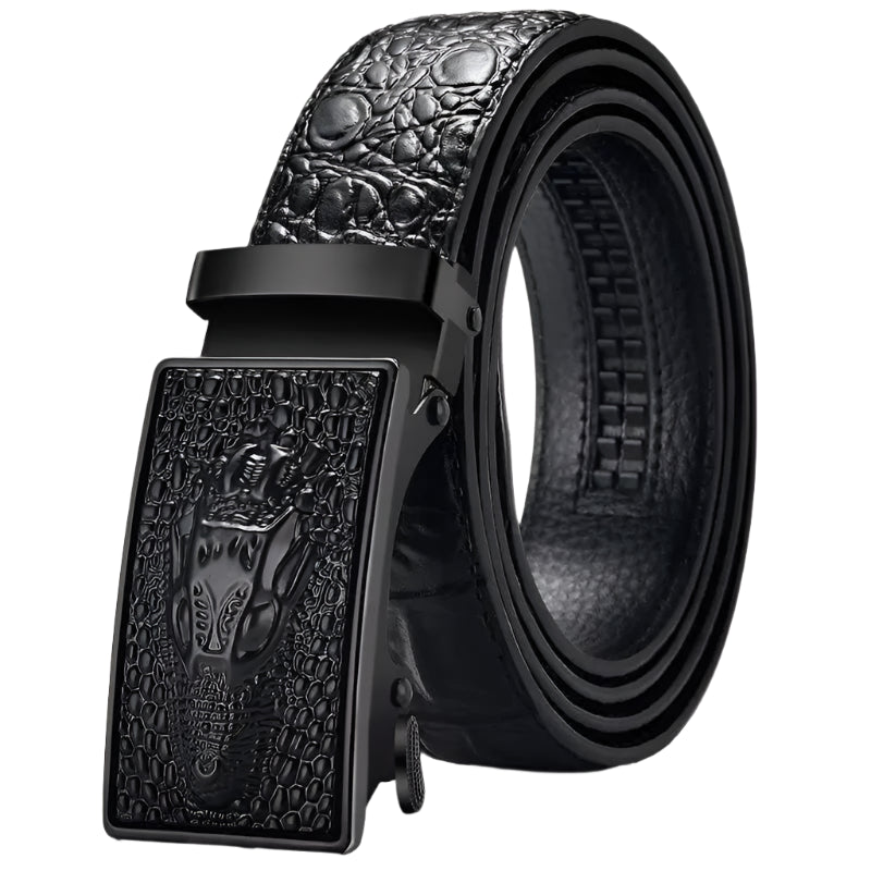 Genuine Leather Crocodile Pattern Leather Belt by RiderOut