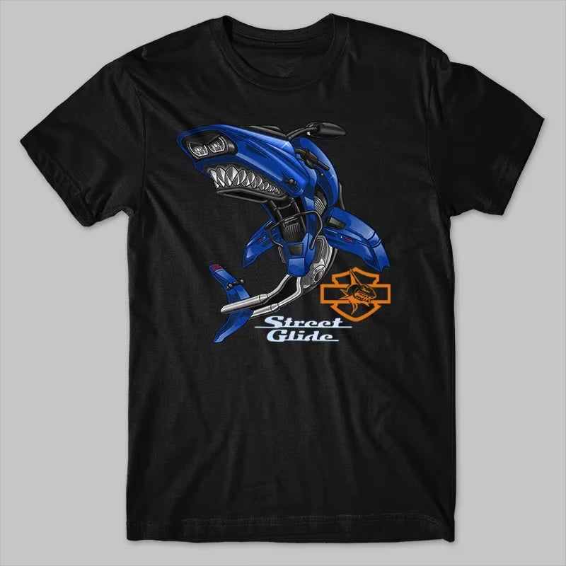 HD Road Glide Motorcycle Shark Inspiration T-Shirt by RiderOut™