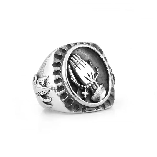Vintage Christ Prayer Signet Ring by RiderOut™