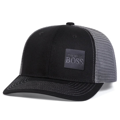 THE REAL BOSS Letter Leather Label Baseball Net Caps by RiderOut™