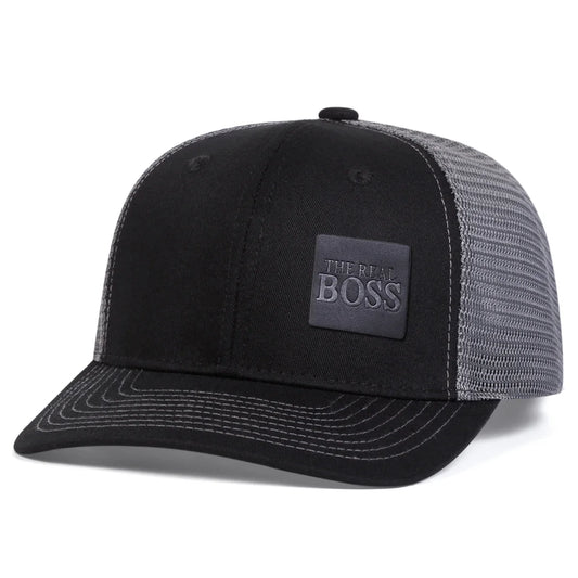 THE REAL BOSS Letter Leather Label Baseball Net Caps by RiderOut™