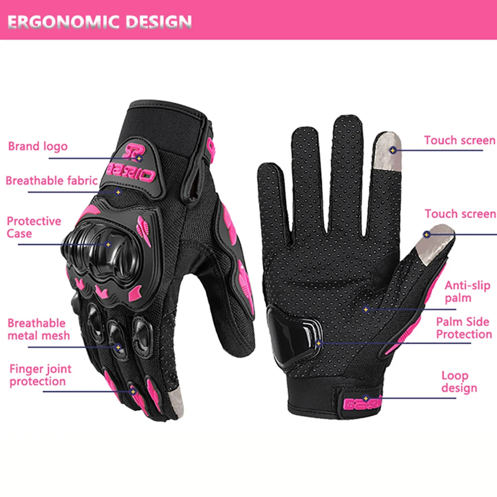 Summer Lady Pink Motorcycle Gloves by RiderOut™