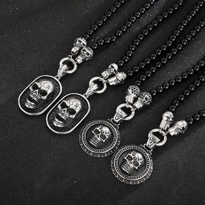 Rosary Beads Skull Pendant Necklace by RiderOut™