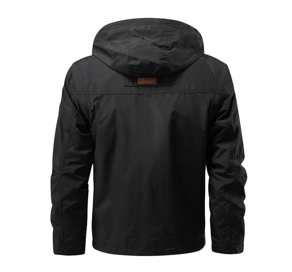 Multi-pocket Windbreaker Hooded Jacket by RiderOut