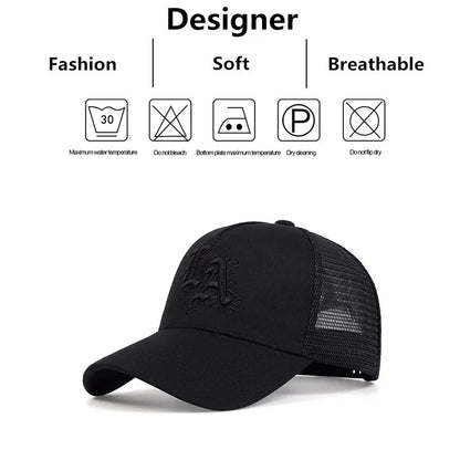 LA Letter Embroidery Baseball Net Caps by RiderOut™