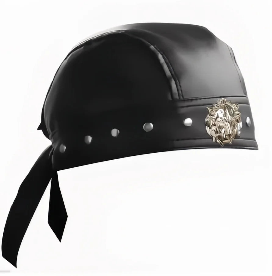Motorcycle Biker Leather Adjustable Skull Cap by RiderOut