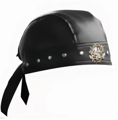 Motorcycle Biker Leather Adjustable Skull Cap by RiderOut