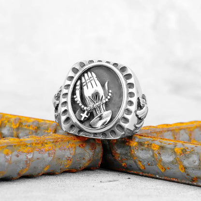 Vintage Christ Prayer Signet Ring by RiderOut™