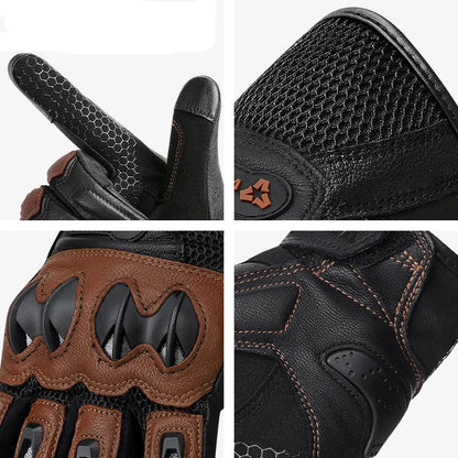 Genuine Sheepskin Leather Motorcycle Gloves by RiderOut™