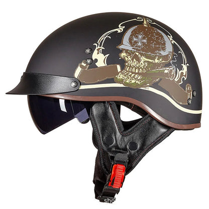 Retro Half German Style Vintage Motorcycle Helmet by RiderOut™