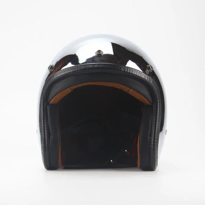 Chrome Retro Motorcycle Full Face Helmet by RiderOut™