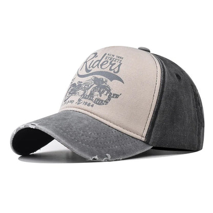 Retro Style Washed Moto Riders Baseball Cap by RiderOut