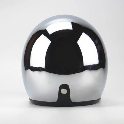 Chrome Retro Motorcycle Full Face Helmet by RiderOut™