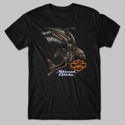 HD Road Glide Motorcycle Shark Inspiration T-Shirt by RiderOut™