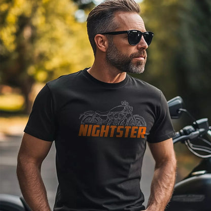 Black HD Nightster Motorcycle T-Shirt by RiderOut™