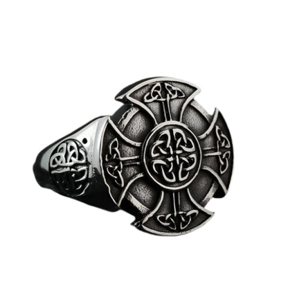 Cross Celtic Knot Titanium Steel Ring by RiderOut™