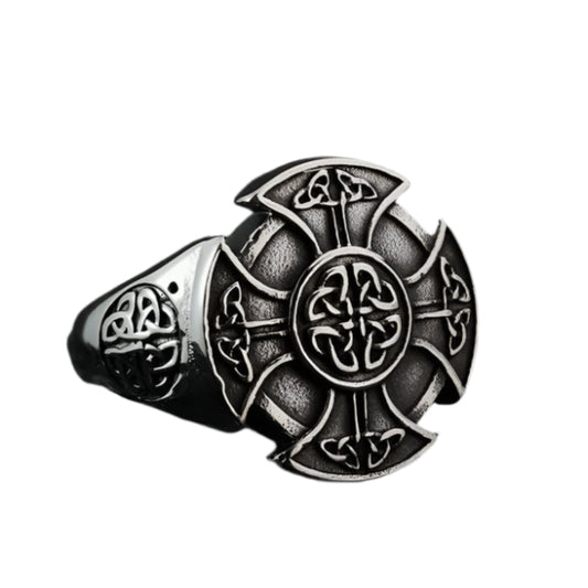 Cross Celtic Knot Titanium Steel Ring by RiderOut™