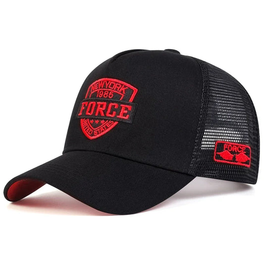 FORCE Letter Embroidery Baseball Net Caps by RiderOut™