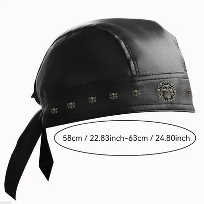 Motorcycle Biker Leather Adjustable Skull Cap by RiderOut