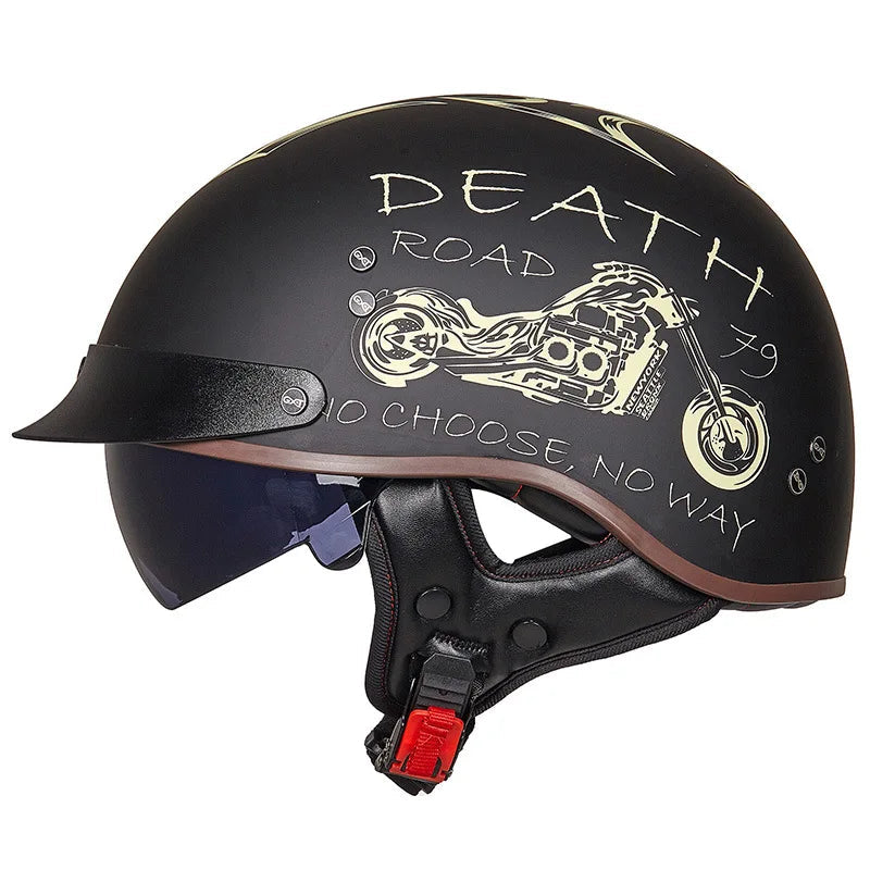 Retro Half German Style Vintage Motorcycle Helmet by RiderOut™