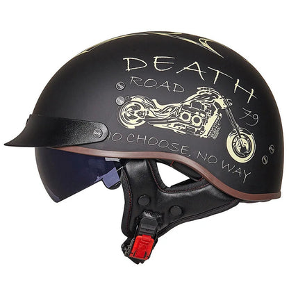 Retro Half German Style Vintage Motorcycle Helmet by RiderOut™