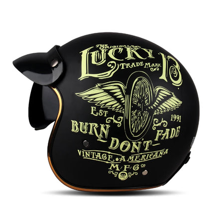 DOT Certificated Retro Open Face Motorcycle Helmet by RiderOut™