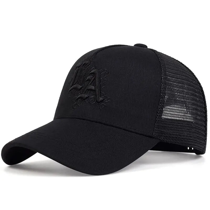 LA Letter Embroidery Baseball Net Caps by RiderOut™