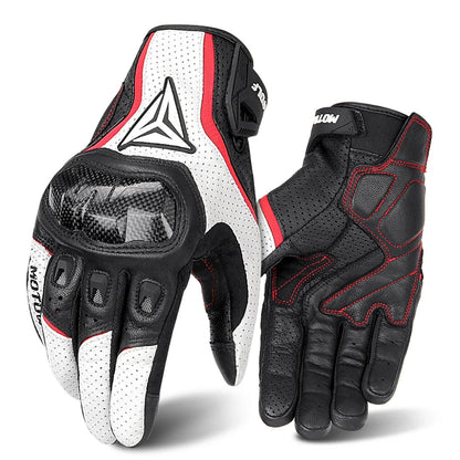 Breathable Leather Touchscreen Seasons Motorcycle Gloves by RiderOut™