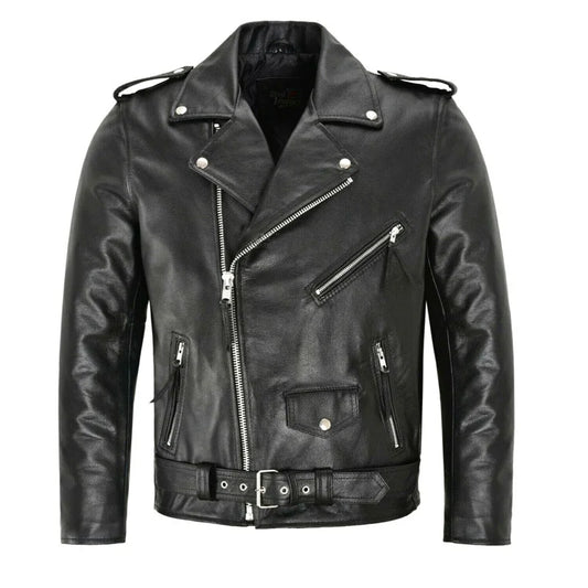 Slim Fit PU Leather Motorcycle Jacket by RiderOut