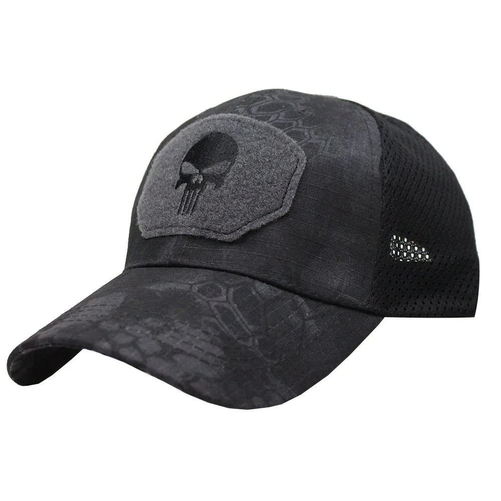 Punisher Skull Camouflage Baseball Cap by RiderOut™