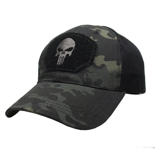 Punisher Skull Camouflage Baseball Cap by RiderOut™