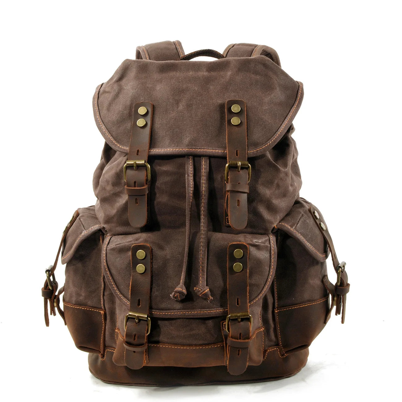 Outdoor Leather Canvas Backpack by RiderOut™