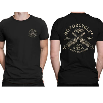 Black Essential Motorcycle Speed Junkies T-shirts by RiderOut™