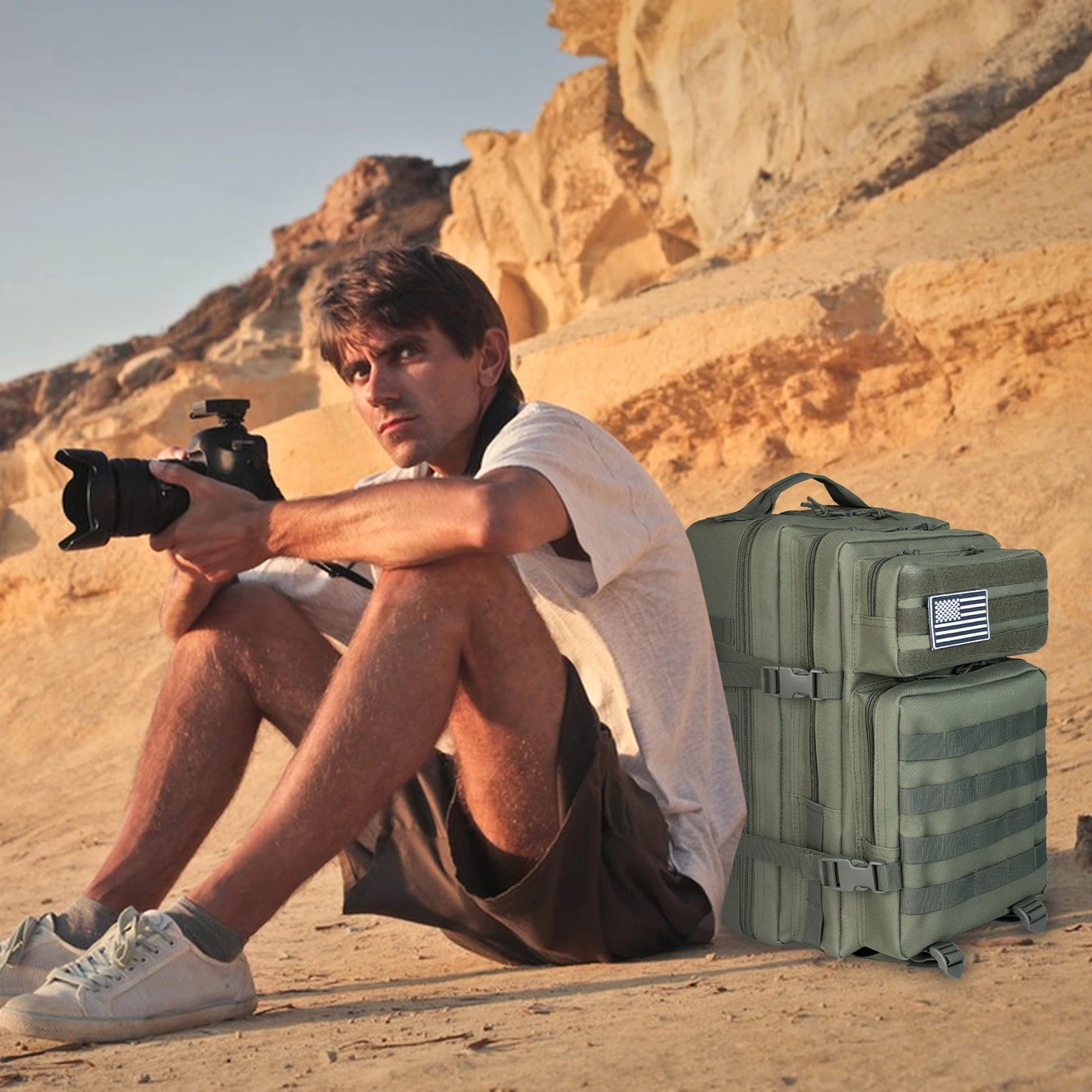 Military Tactical Backpack 45L Large  by RiderOut™